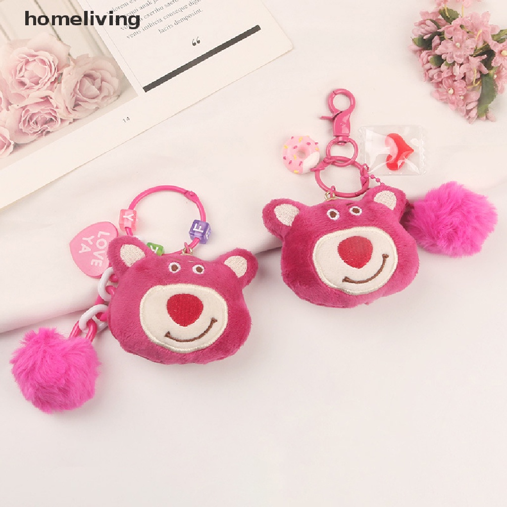 Móc Khóa Hình Gấu Hồng Nhồi Bông Dễ Thương