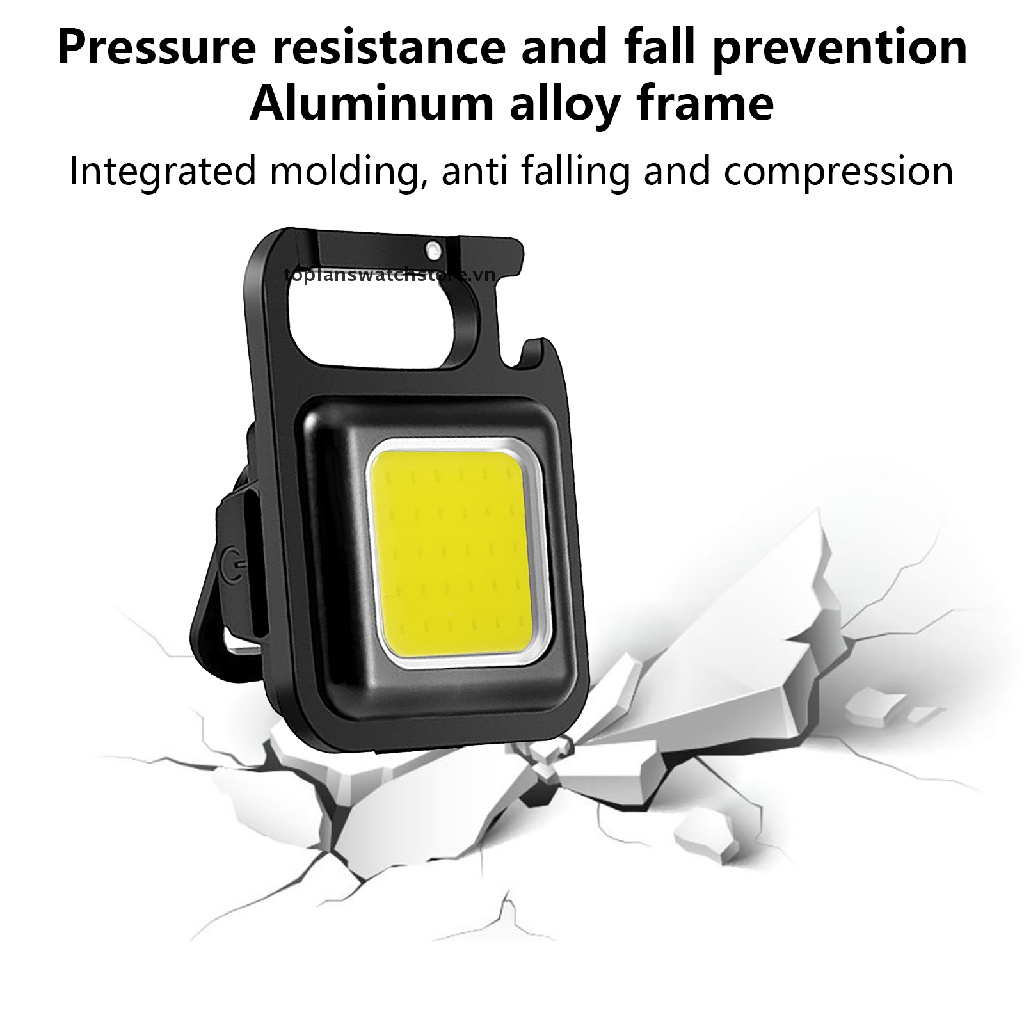 Đèn COB Mini Sạc USB Dạng Móc Khóa Tiện Dụng