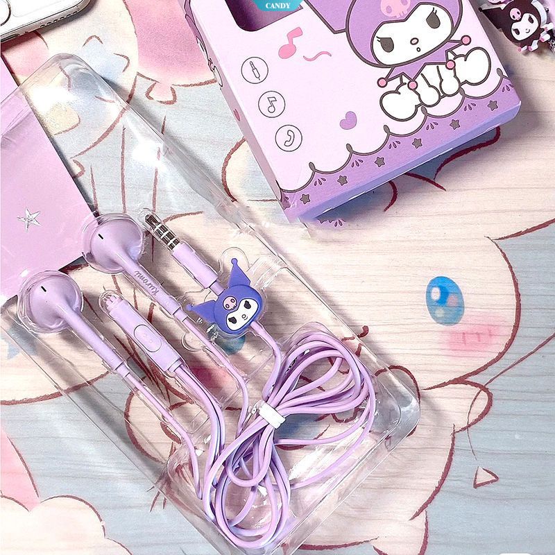 Tai Nghe Nhét Tai Giảm Tiếng Ồn Giắc Cắm 3.5mm Sanrio Cinnamoroll Kuromi Mymelody