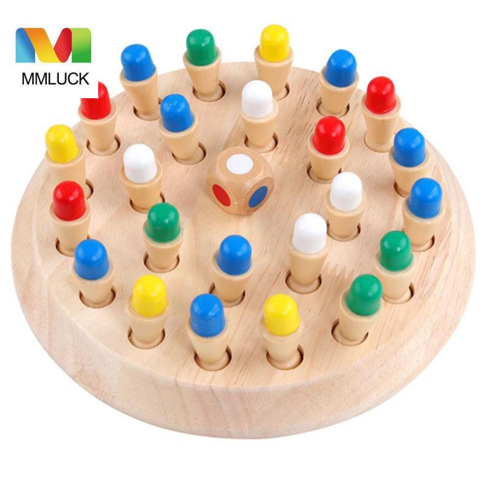 Bộ Bàn Cờ Bằng Gỗ Màu Sắc Tương Tác Giáo Dục Sớm Cho Bé