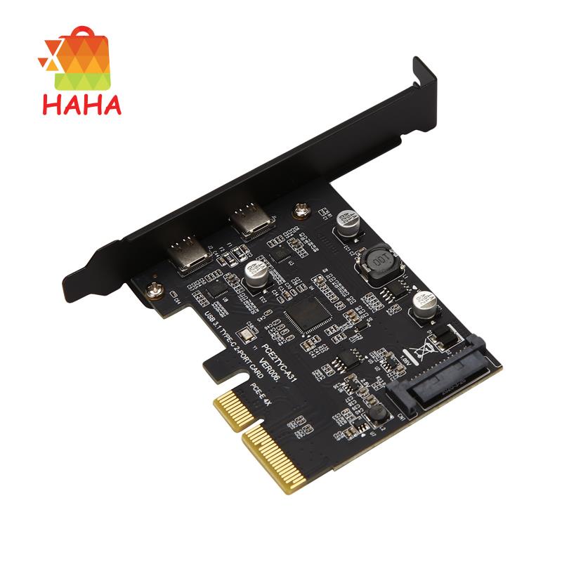 Thẻ Mở Rộng Chuyển Đổi USB 3.1 Sang Type-C 2 Cổng PCI-E 4X Sang USB 3.1 Gen2 10Gbps USB C Amd3142 Chipset Cho Máy Tính Để Bàn