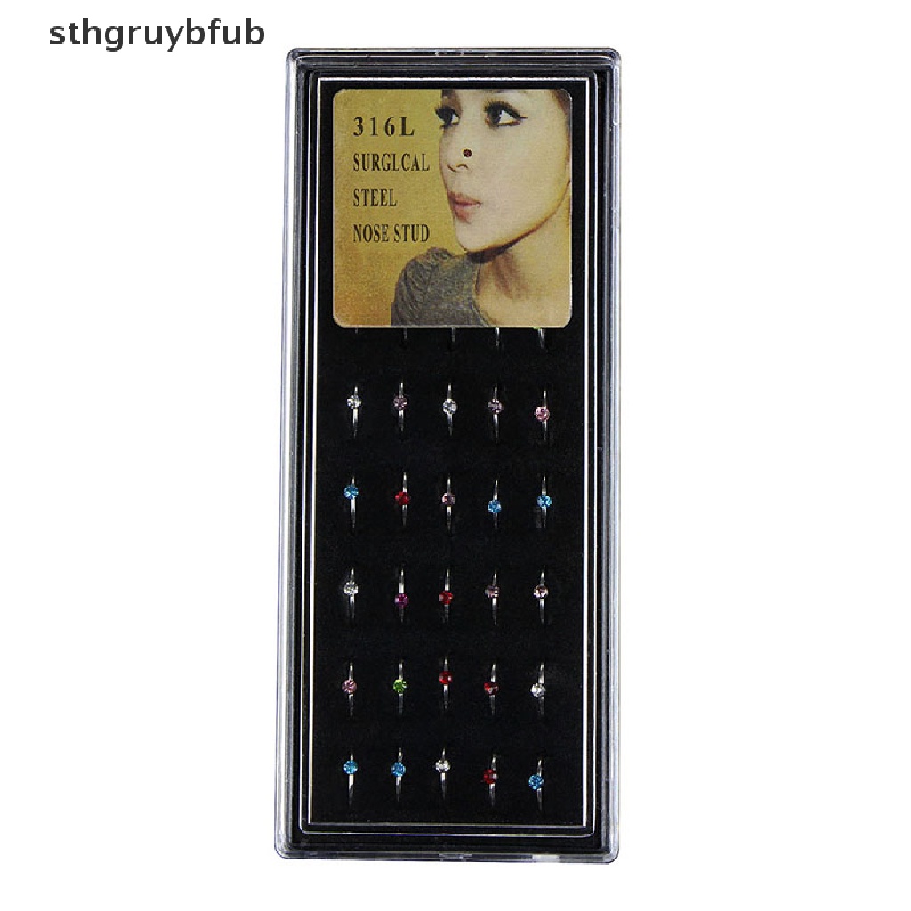 Set 40 Khuyên Mũi Thép Không Gỉ Đính Đá Cá Tính