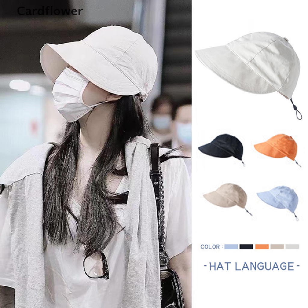 Mũ Vành Rộng Chống Nắng Dây Rút Có Thể Điều Chỉnh Được < Cardflower > Mũ Đi Biển Cho Nam Và Nữ