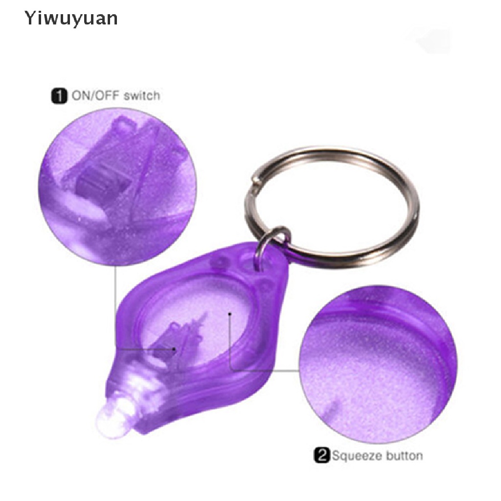 < Yiwuyuan > Móc Khóa Đèn Pin LED Mini Dùng Khi Đi Cắm Trại Khẩn Cấp