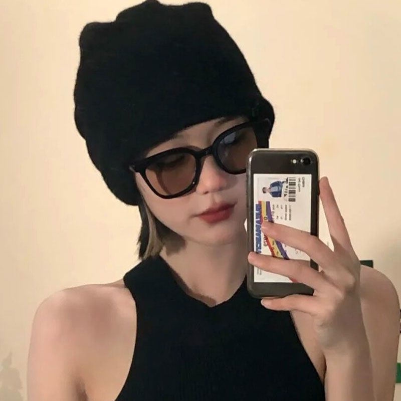 Kính Mát Gọng Đen Tròng Nâu Chống Tia UV Phong Cách retro Mỹ Cao Cấp Cho Nữ