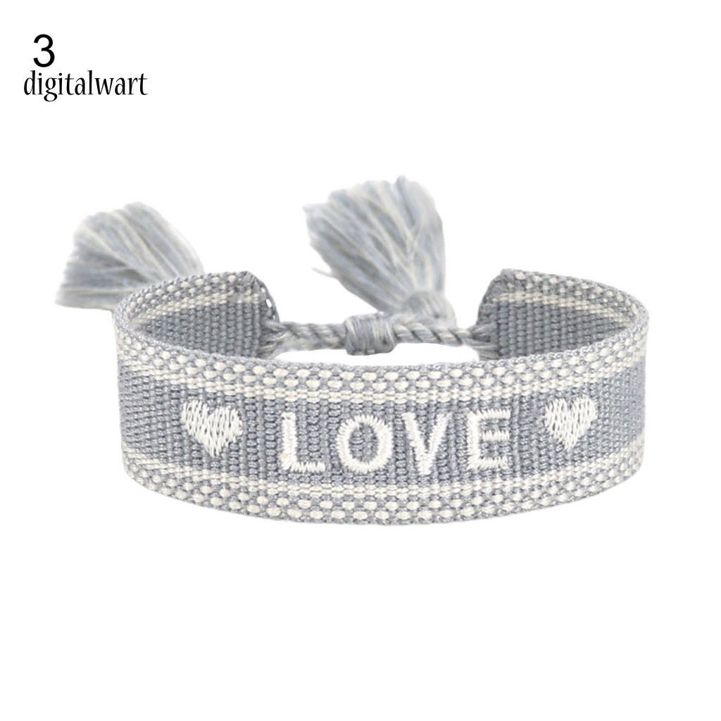 Kỹ Thuật Số| Vòng Đeo Tay Dạng Quấn Thêu Chữ n Phối Dây Tua Rua Tinh Tế Thời Trang Cho Bạn Bè