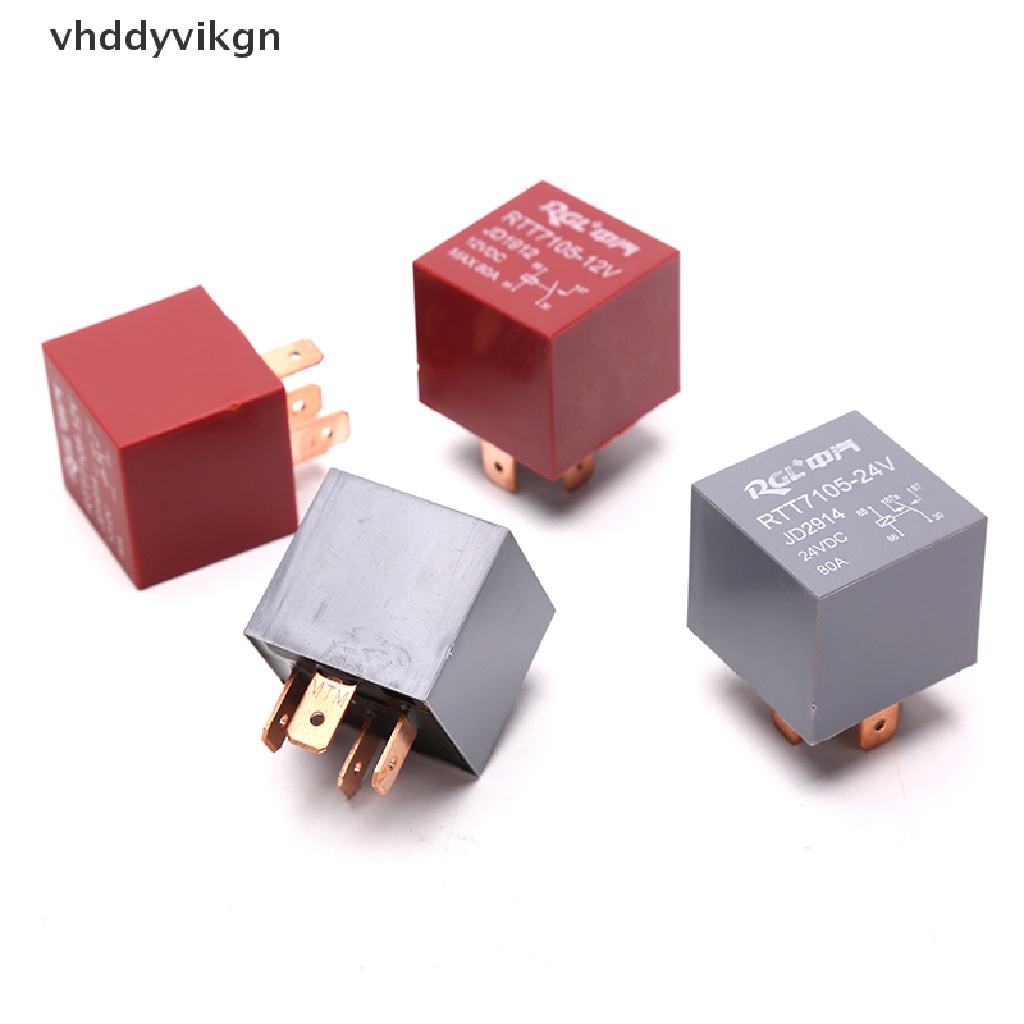 Rơ Le Hạng Nặng VHDD 4 / 5Pin DC 24V 12V 80A Chống Thấm Nước Cho Đèn Pha Xe Hơi