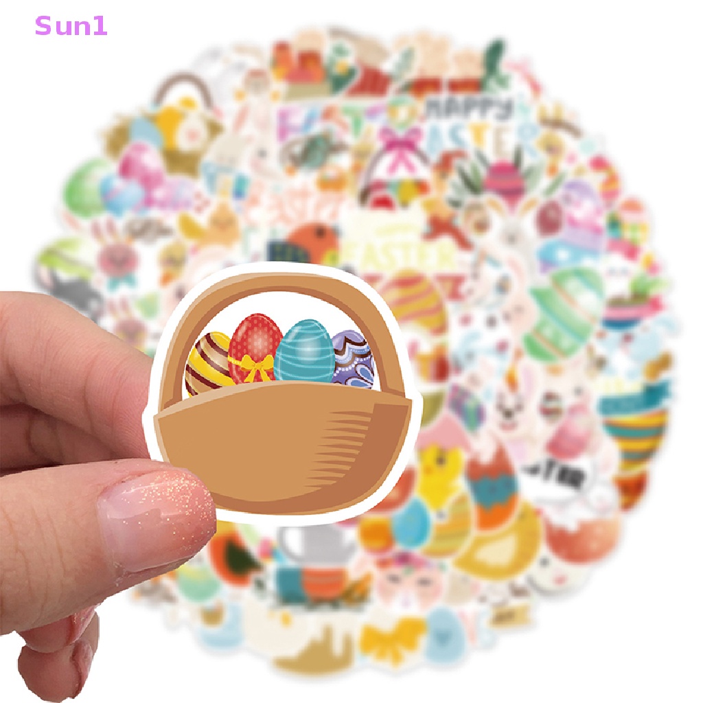 Bộ 100 Miếng Dán Hoạt Hình Phục Sinh Trang Trí Điện Thoại / Ván Trượt / Laptop / Xe Hơi Sun1 > 100 Cái