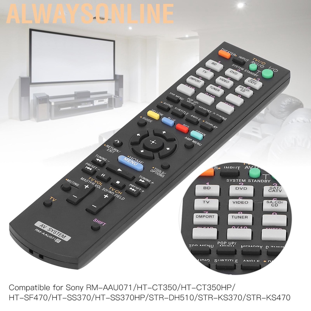 Alwaysonline Controller for Sony RM‑AAU071/HT‑CT350/HT‑CT350HP/HT‑SF470/HT‑SS370/HT‑SS370HP/STR‑DH510