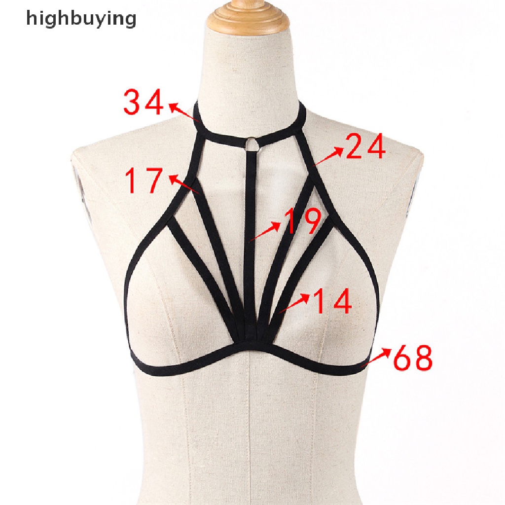 Hbvn Belle Áo Ngực Dây Chéo Ngực Co Giãn Goth Belle Cho Nữ Modish