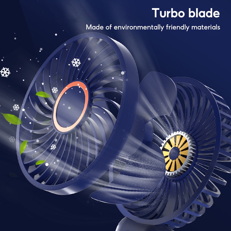 TBTIC Quạt Mini Cầm Tay Sạc USB 10000mAh Kèm Giá Đỡ Điện Thoại Tiện Dụng