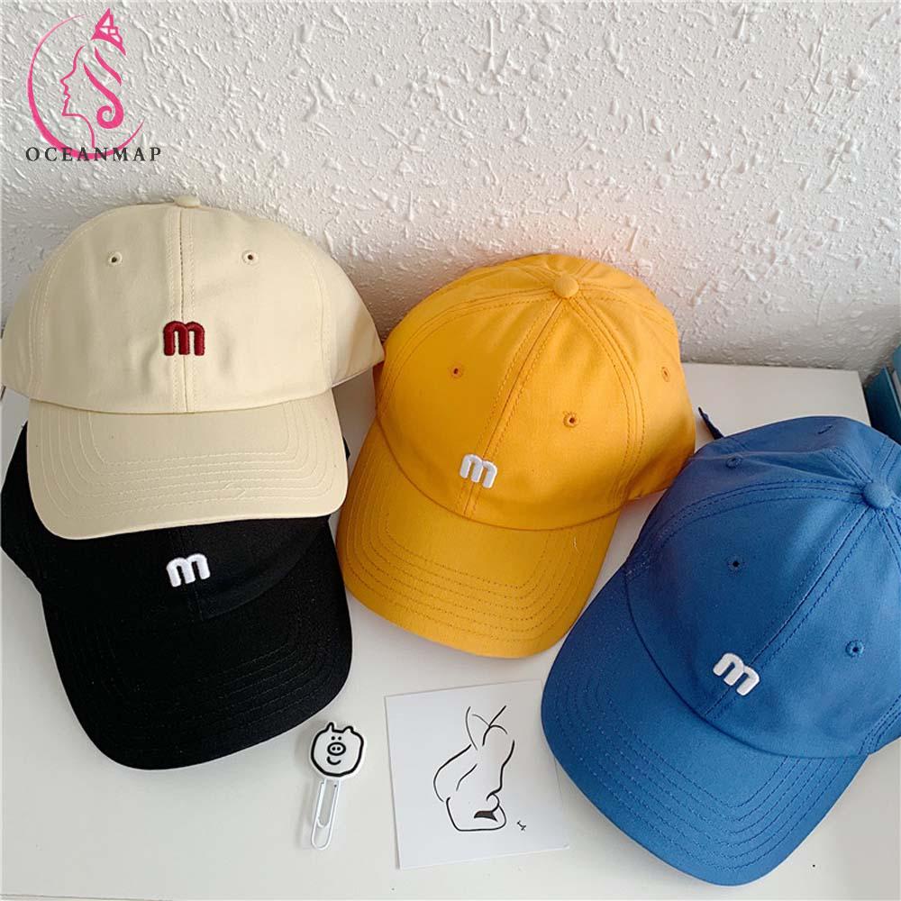 Mũ Lưỡi Trai Thêu Chữ M Đơn Giản Phong Cách Hip Hop Hàn Quốc Thời Trang Cho Nữ