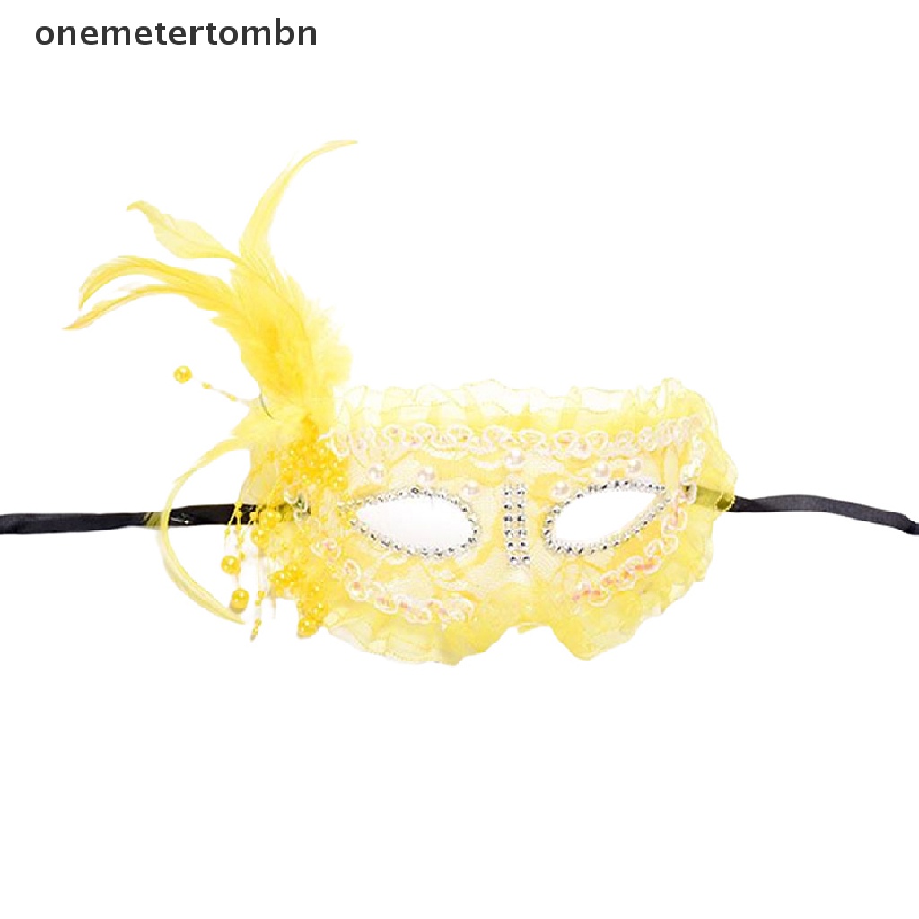 Mặt Nạ Hóa Trang Dạ Hội Hóa Trang Halloween Phối Ren Và Lông Vũ