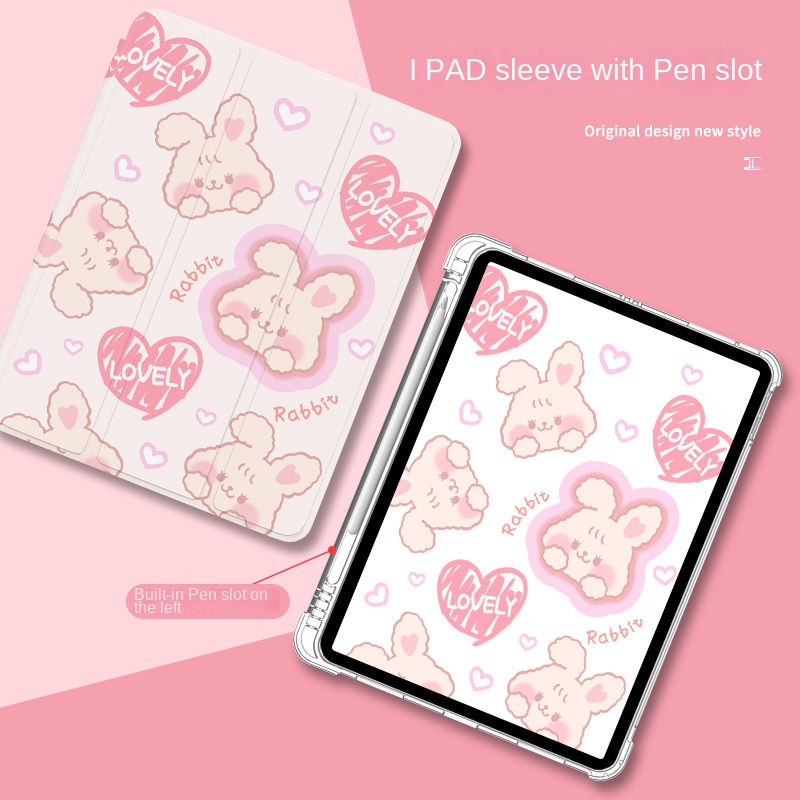 Bao Da Máy Tính Bảng Nắp Gập Ba Ngăn Đựng Bút Cho iPad Air4 2021 Pro 11 gen9 gen8 gen710.2 7th 8th Air3 / Pro 10.5 mini4 / 5 Ốp