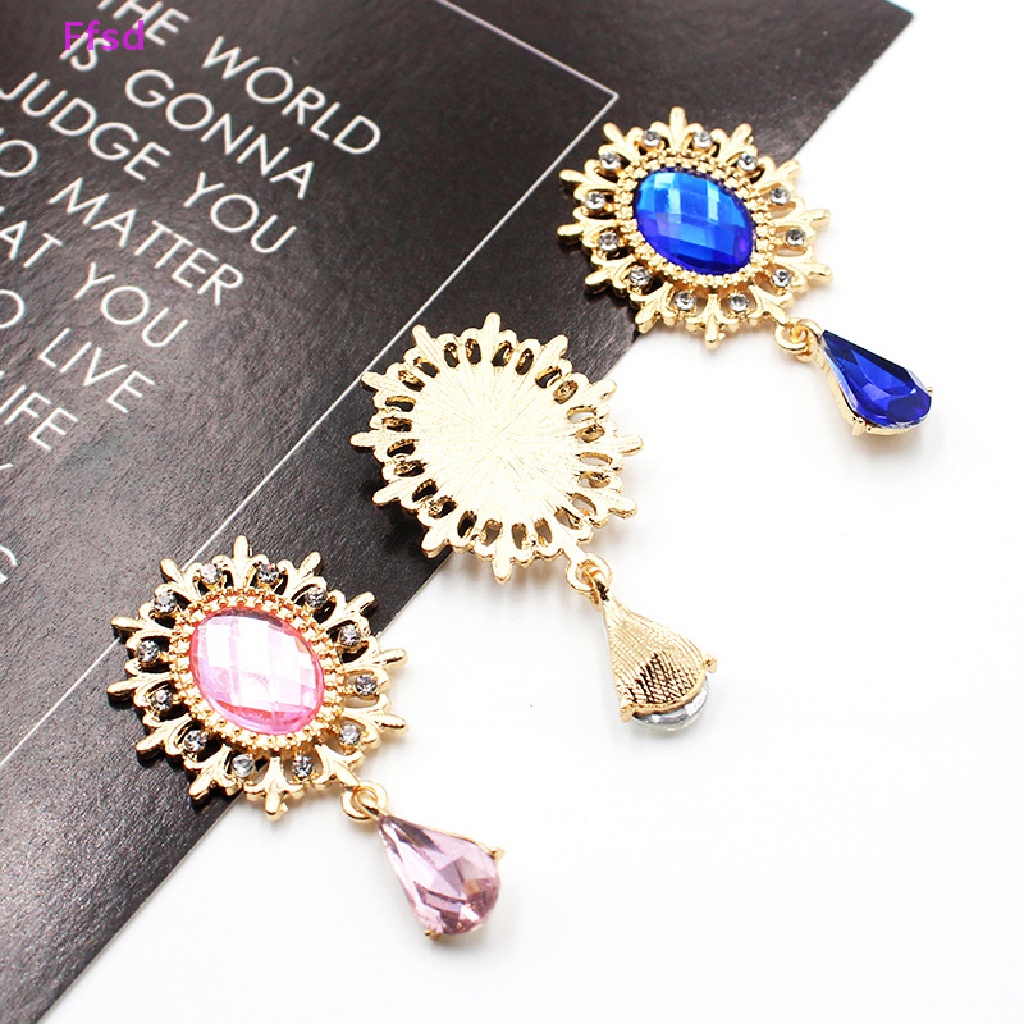 Nút Thắt Nơ / Trang Trí Quần Áo Bằng Ren Đính Đá Pha Lê Hình Oval Kích Thước 47 * 25mm diy