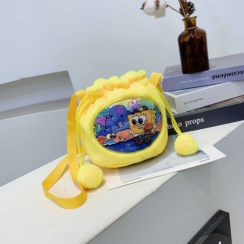 SANRIO Túi Dây Rút Đeo Chéo Vai Cỡ Lớn Họa Tiết Hoạt Hình Doremon Pikachu Dễ Thương Cho Nữ BY2 YB2