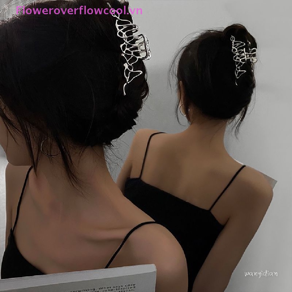 Kẹp Tóc Càng Cua Lớn Bằng Kim Loại Bất Đối Xứng Cá Tính