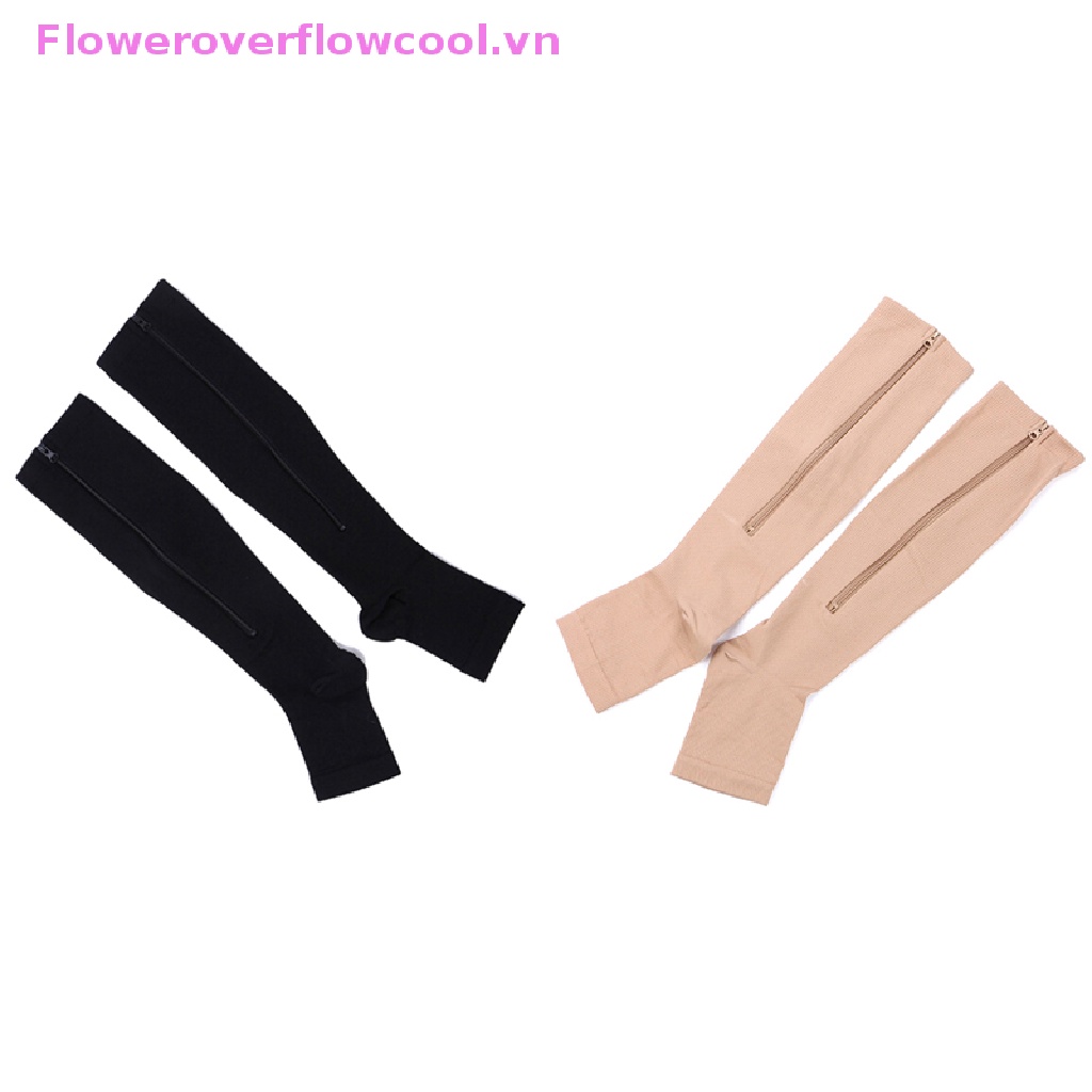 1 Đôi Vớ Nén Hở Ngón Giảm Đau Có Khóa Kéo