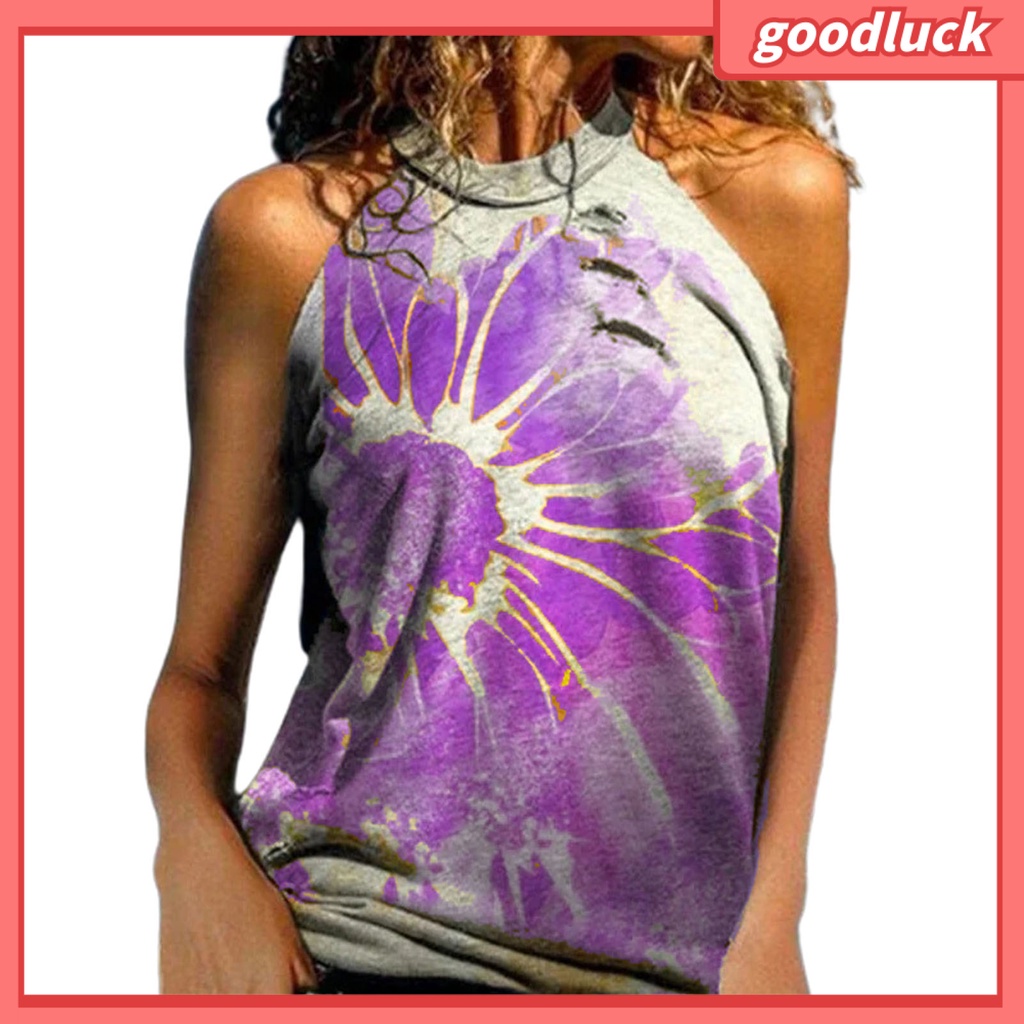 Áo Thun Sát Nách Dáng Rộng In Họa Tiết Hoa Thời Trang Mùa Hè Cho Nữ