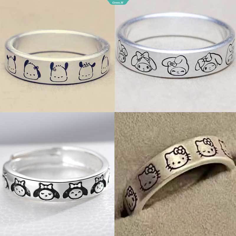 Nhẫn Đeo Tay Họa Tiết Hoạt Hình My Melody Kuromi Hello Kitty Dễ Thương Ngọt Ngào Làm Quà Tặng Sinh Nhật Cho Bạn Gái [GM]