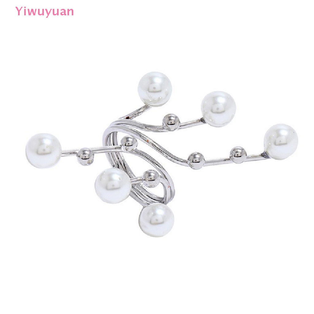 < Yiwuyuan > Nhẫn Hai Lớp Đính Ngọc Trai Lớn Thanh Lịch Thời Trang Dự Tiệc Bán Chạy Dành Cho Nữ