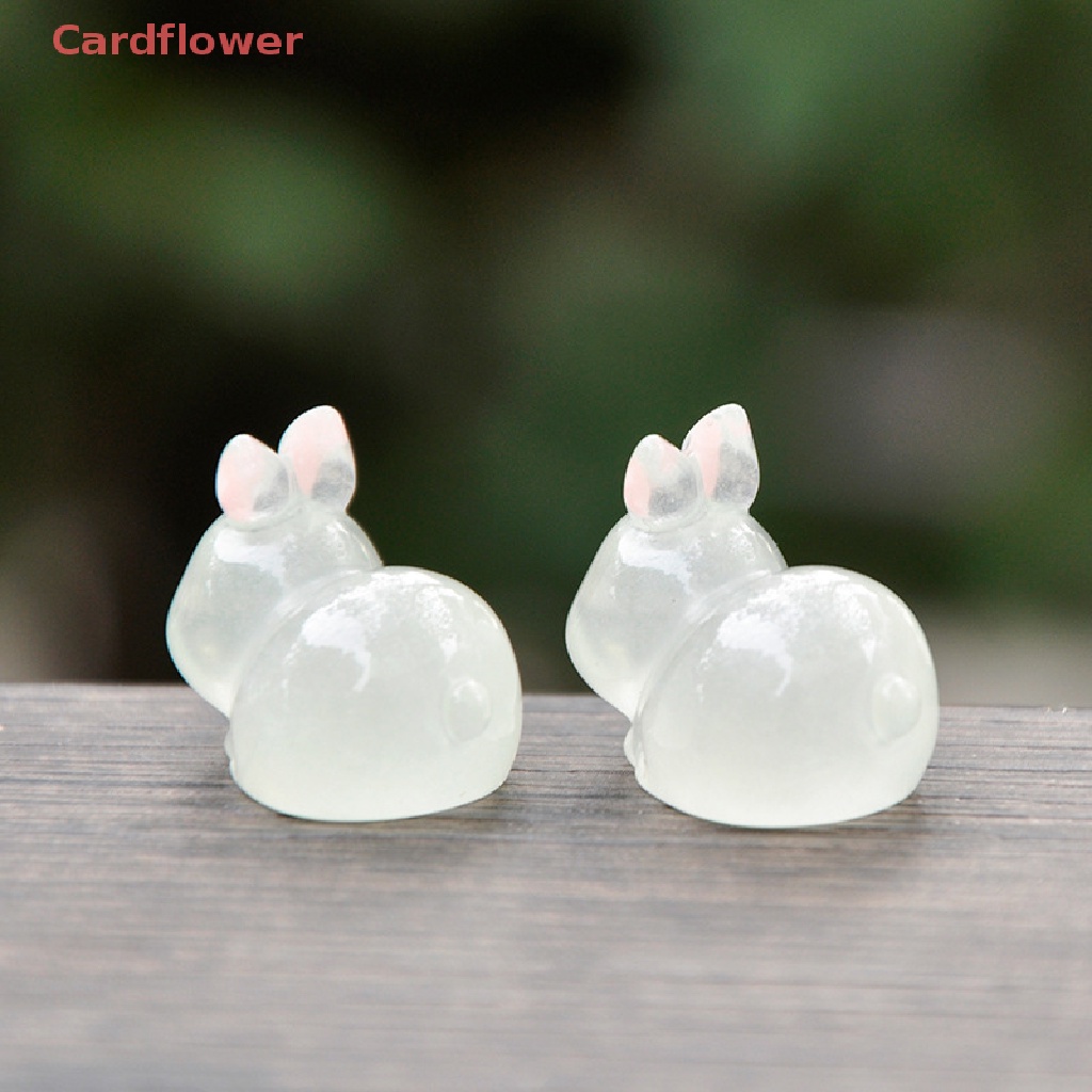 5 Thỏ Trắng Mini Phát Quang Trang Trí Tiểu Cảnh Mới