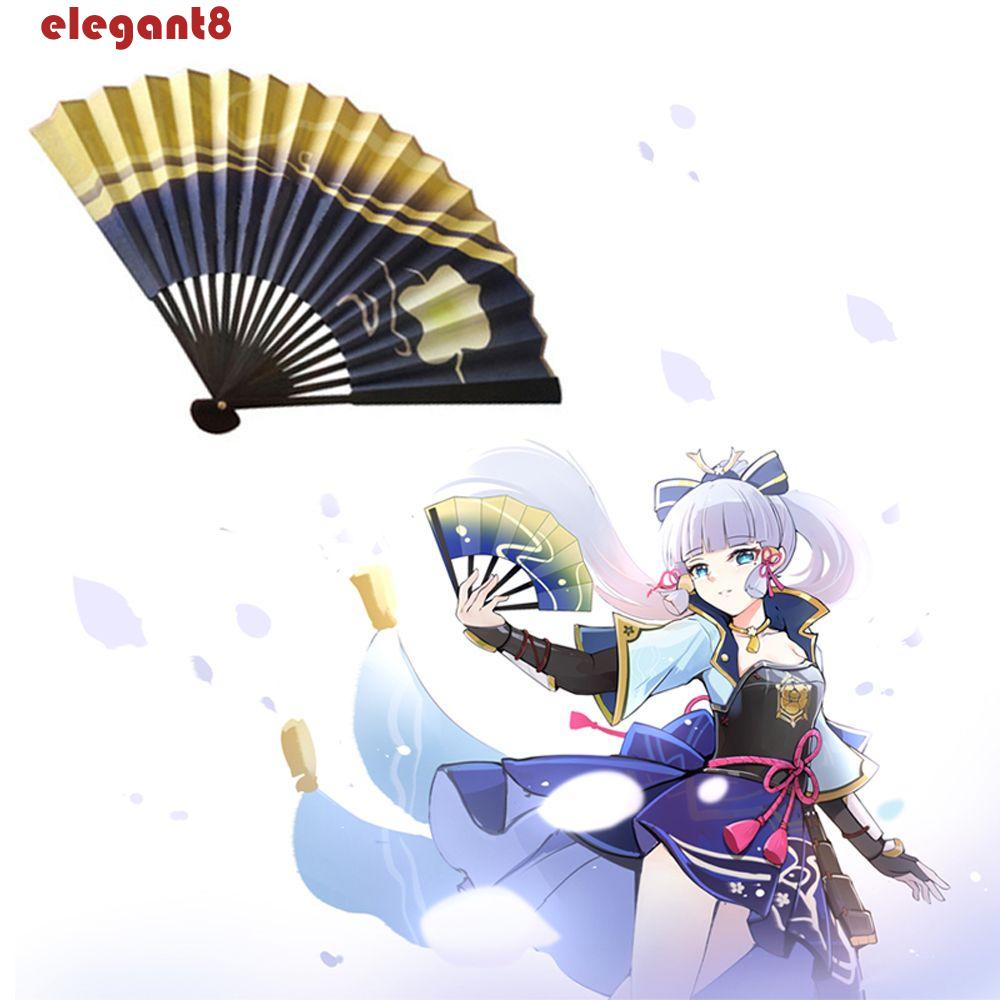 Quạt Gấp Cầm Tay Bằng Giấy Hai Mặt Nhiều Màu Sắc Dùng Để Múa Game Genshin Va Chạm Thủ Công