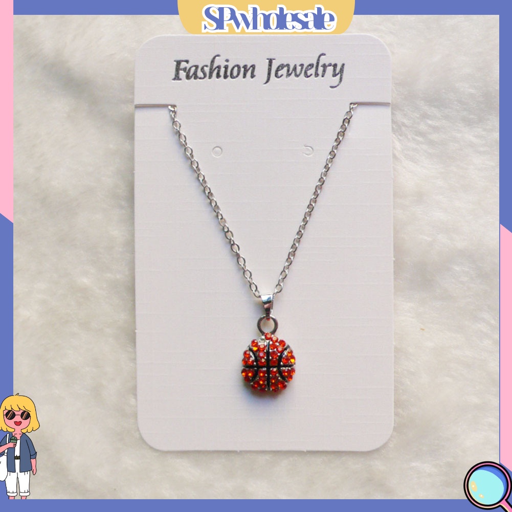 &lt;SPwholesale&gt; Vòng cổ Mặt Hình Quả Bóng Bầu Dục Đính Đá Thời Trang Cho Nam Và Nữ