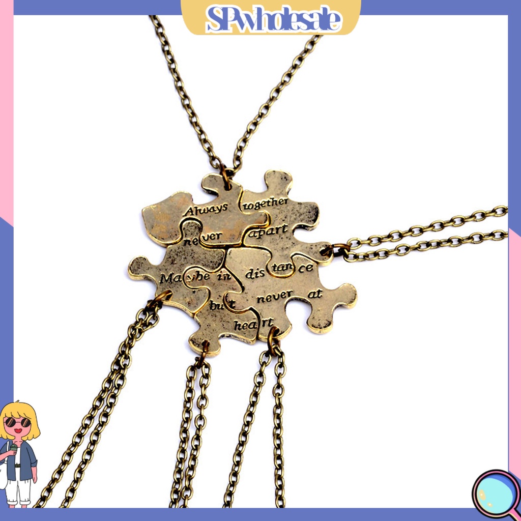 &lt;SPwholesale&gt; Set 5 Dây Chuyền Tình Bạn Mặt Ghép Hình