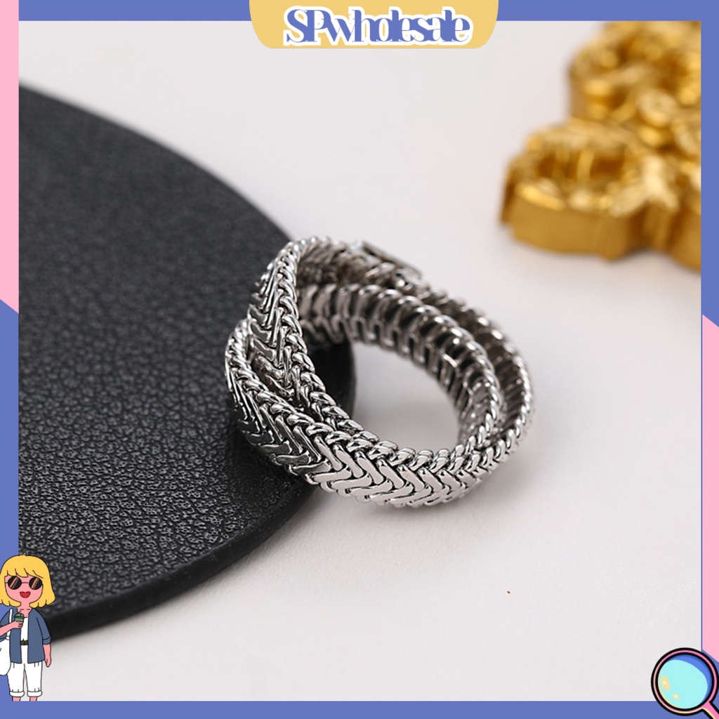 <SPwholesale> Nhẫn Đồng Hai Lớp Xếp Chồng Xương Rắn Đơn Giản