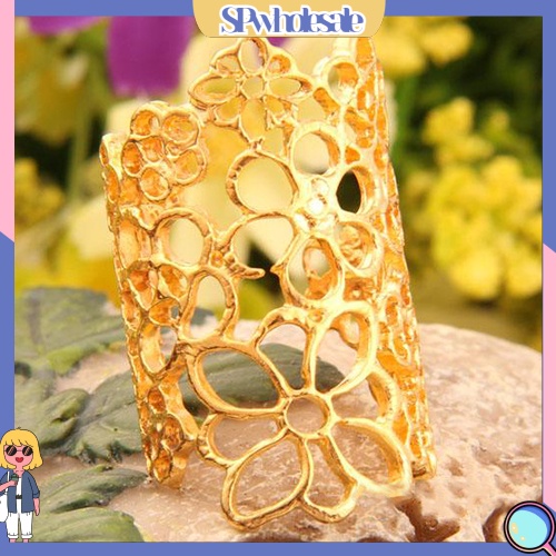 <SPwholesale> Nhẫn Hở Hợp Kim Hình Hoa Có Thể Điều Chỉnh Kích Cỡ Thời Trang Dành Cho Nữ