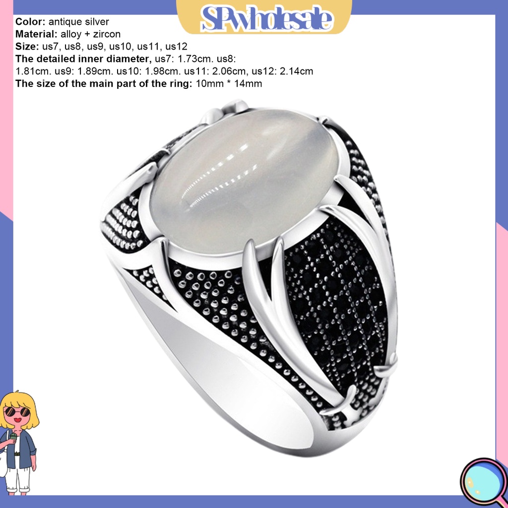 <SPwholesale> Nhẫn Đính Hôn Hợp Kim Tinh Tế Thân Thiện Với Da Retro Đơn Giản Cho Nam