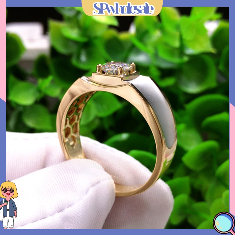 <SPwholesale> Nhẫn Bản Rộng Đính Đá Thời Trang Cho Nam