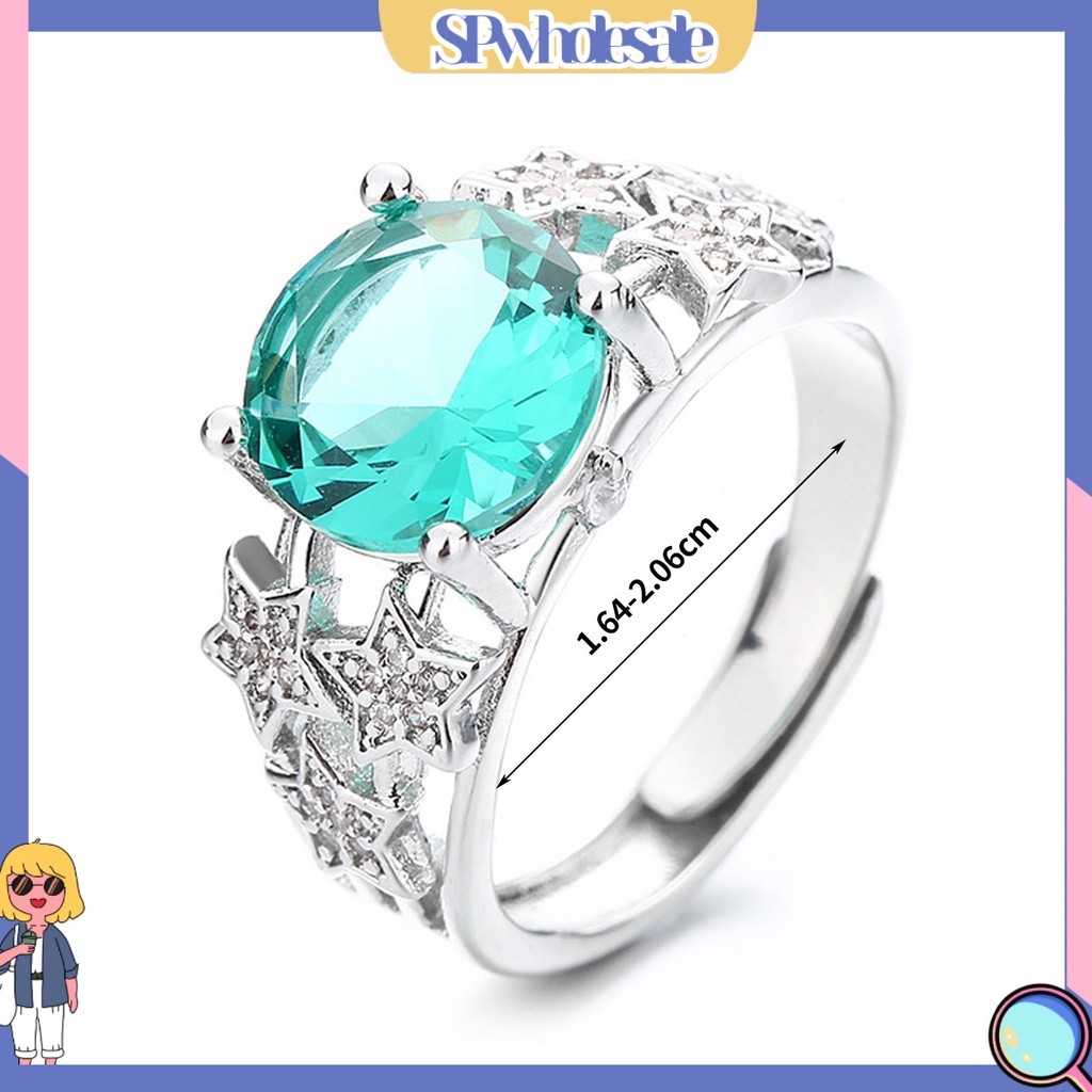 <SPwholesale> Nhẫn Hở Hình Ngôi Sao Năm Cánh Đính Đá Thời Trang Cho Nữ