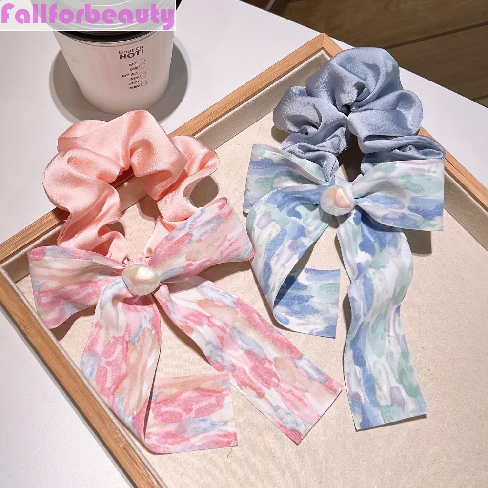 Dây Cột Tóc Co Giãn In Họa Tiết Hoa Thanh Lịch Dễ Thương Giá Đỡ