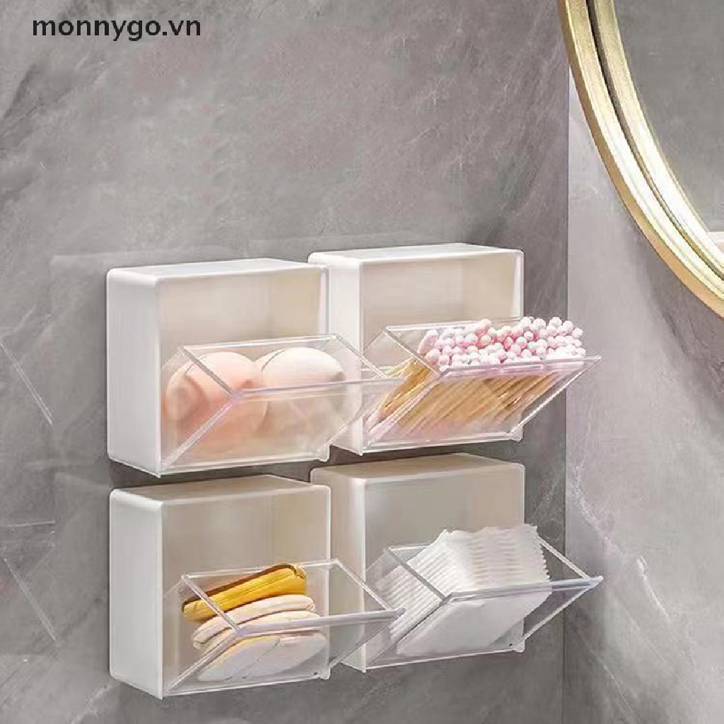 Hộp Nhựa Đựng Tăm Bông Gắn Tường Tiện Lợi