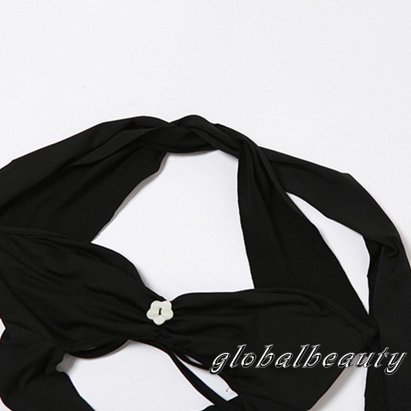 Áo Thun Không Tay Cổ Chữ V Màu Trơn Họa Tiết Hoa Dành Cho Nữ