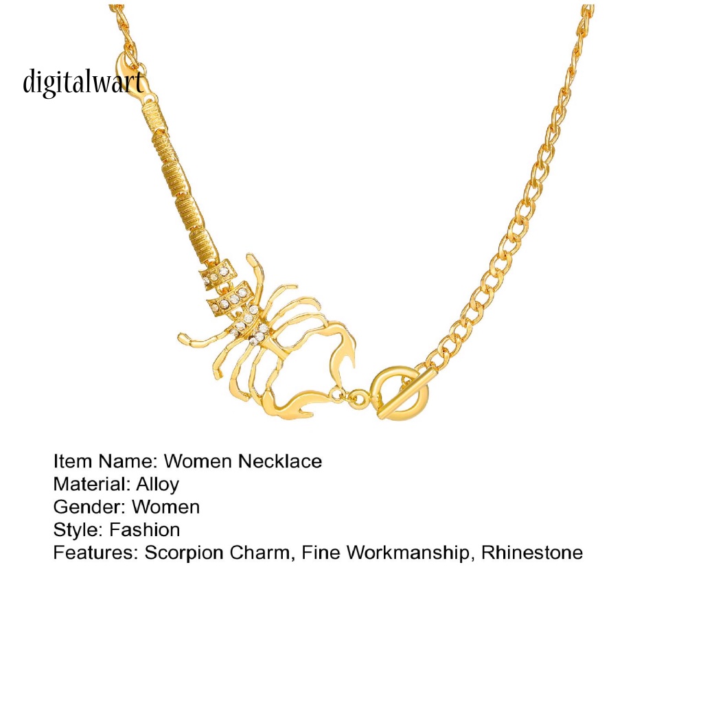 Kỹ Thuật Số| Vòng cổ Hợp Kim Hình Bọ Cạp Đính Đá Xinh Xắn Cho Nữ