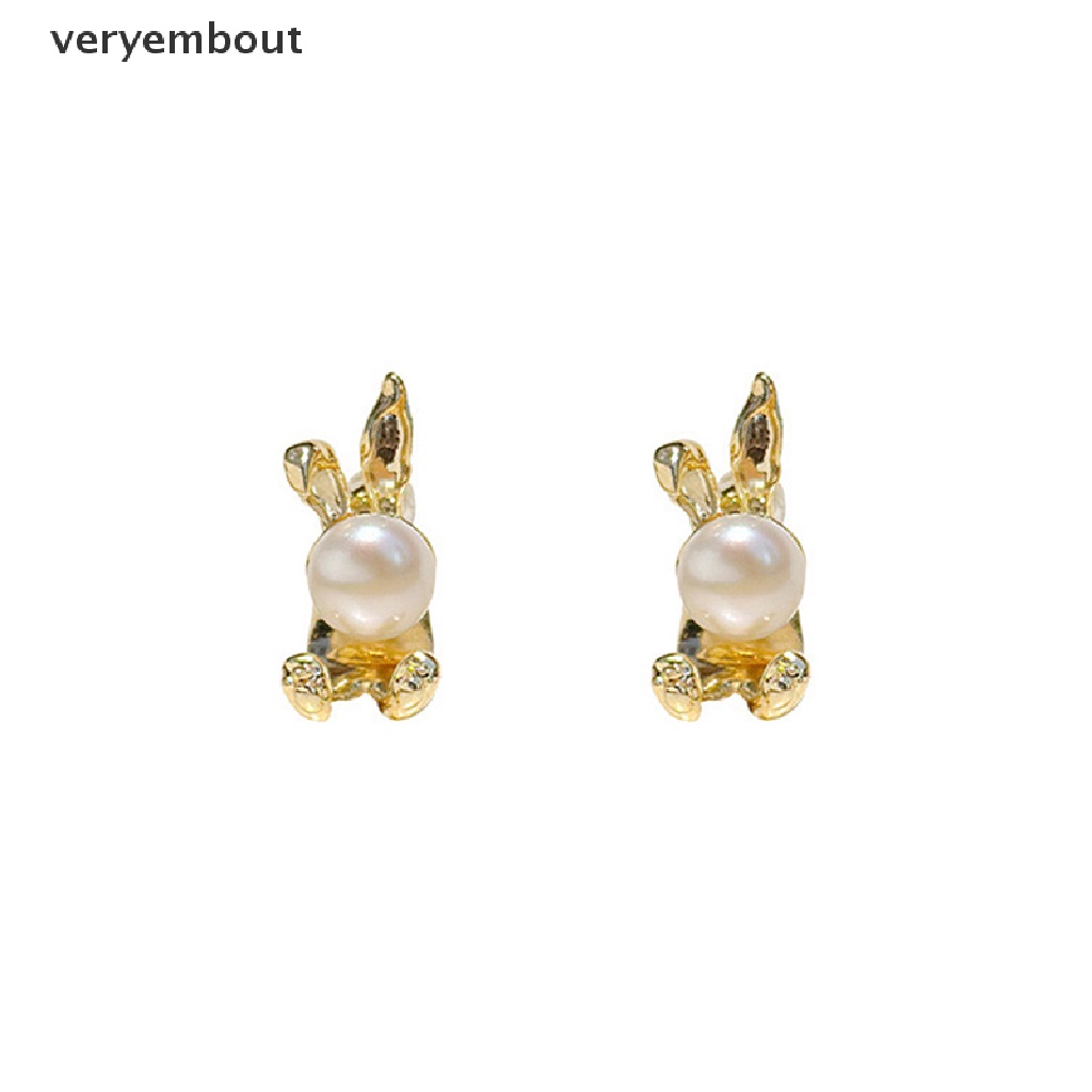 Bông Tai Hình Thỏ Đính Ngọc Trai Thời Trang Dành Cho Nữ