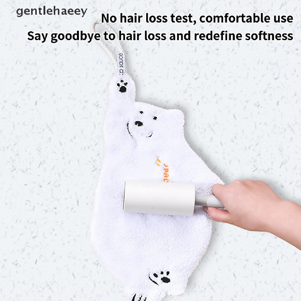 Gent Khăn Lau Tay Vải Nhung San Hô Mềm Mại Thấm Hút Tốt Hình Gấu Đáng Yêu Treo Nhà Tắm / Lau Chén Dĩa