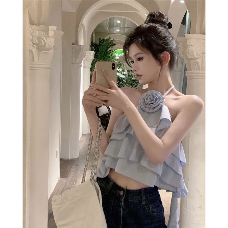 Áo Hai Dây Nhún Bèo Quyến Rũ Thời Trang Hè Cho Nữ