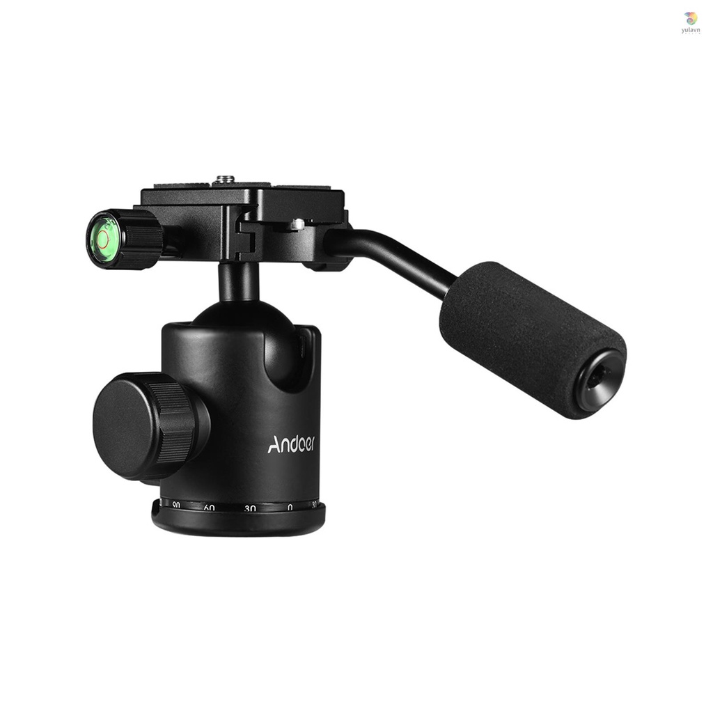 ANDOER Đầu Bi Xoay 360 Độ Gắn Giá Đỡ Ba Chân 1 / 4inch Srew 3 / 8inch Cho Máy Ảnh DSLR Max 15kg