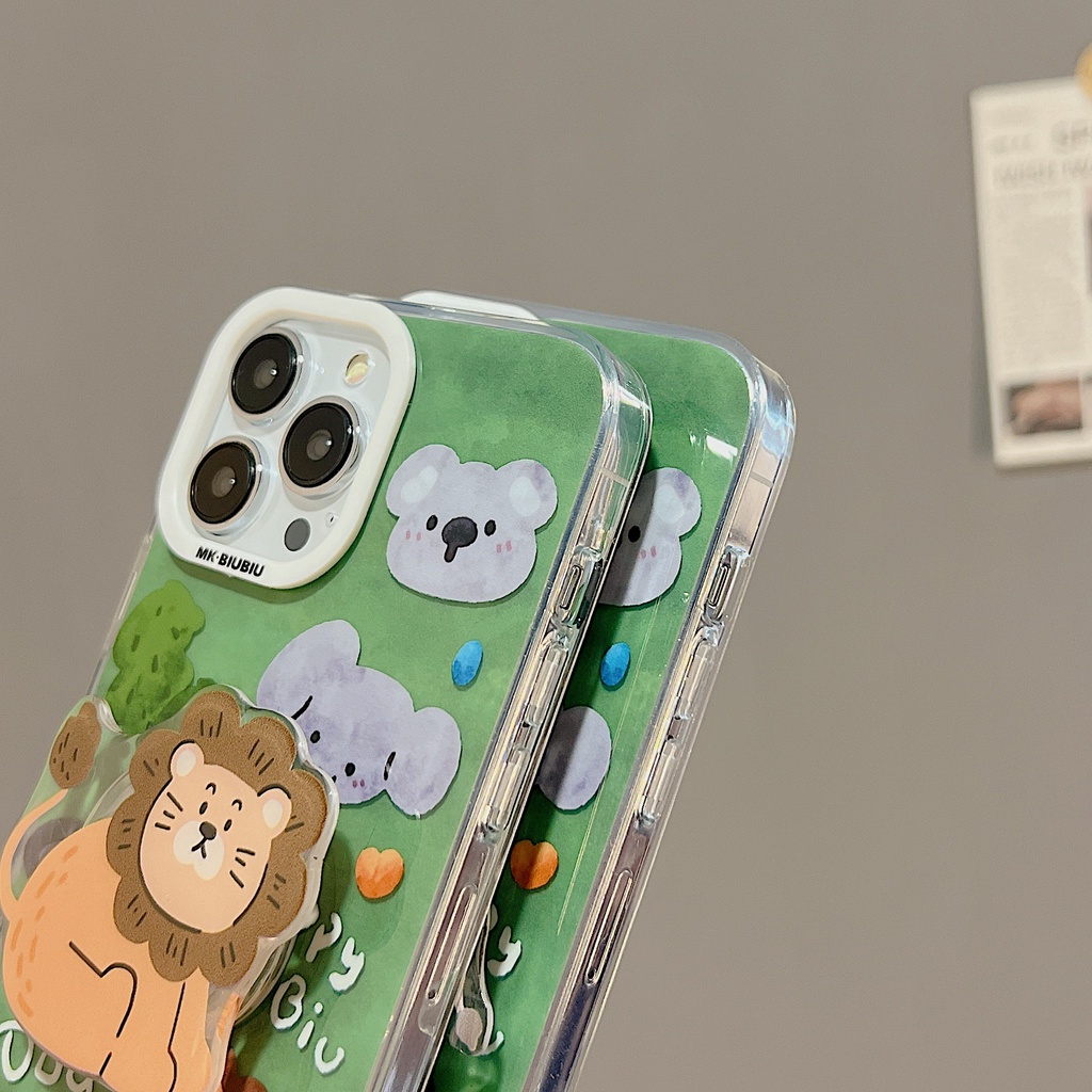 Ốp Điện Thoại TPU Mềm Trong Suốt Họa Tiết Sở Thú Hoạt Hình Dễ Thương Cho iphone 14 13 11 12 Pro Max Đứng
