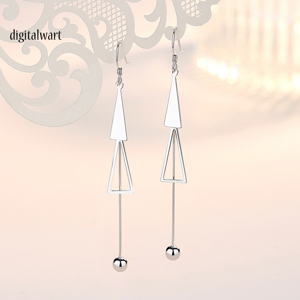 Kỹ Thuật Số| Đôi Bông Tai Dáng Rơi Họa Tiết Hình Tam Giác Thời Trang Cho Nữ