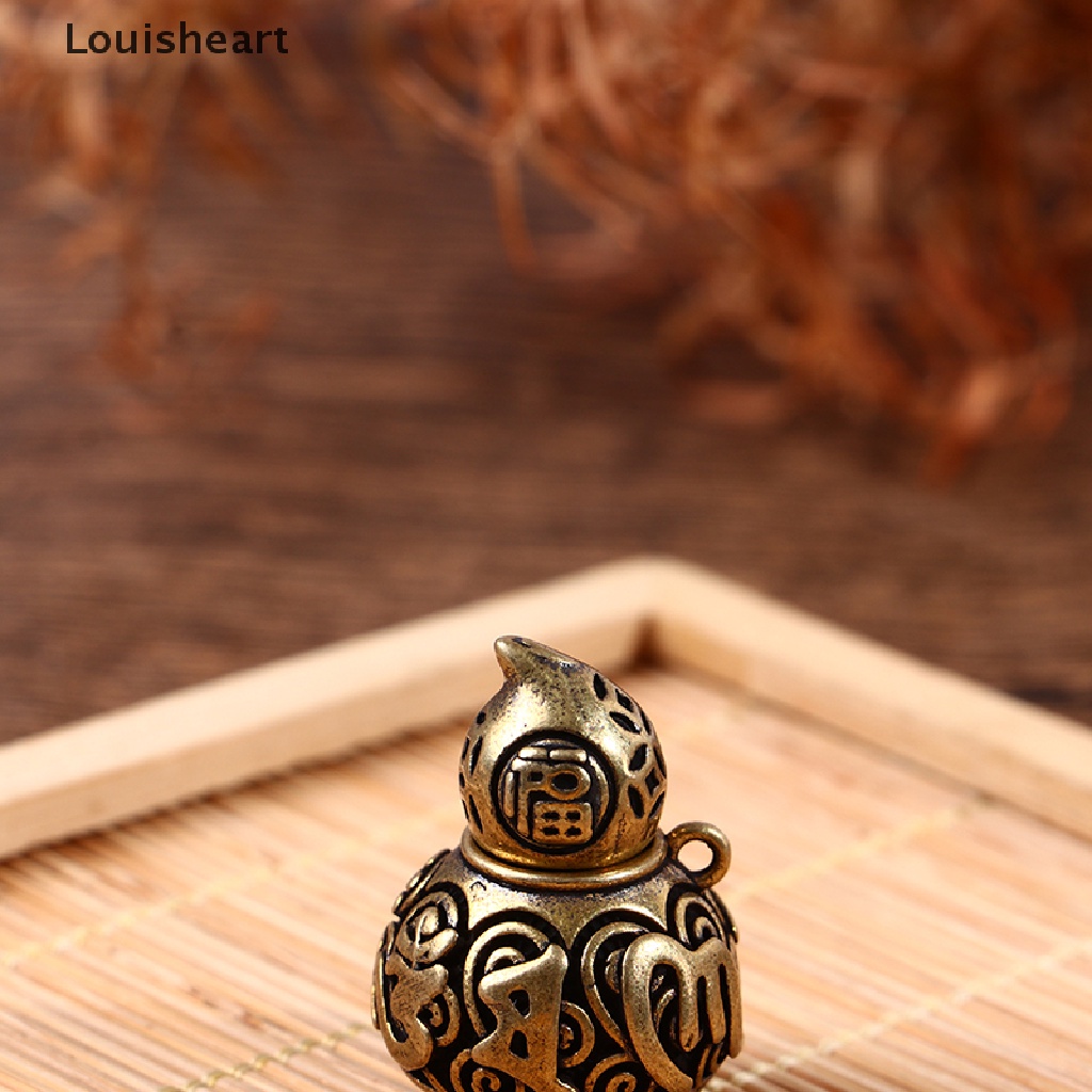 Louisheart Hộp Đựng Thuốc Bằng Đồng Thau Hình Hoa Sen / Quả Bầu May Mắn Có Móc Khóa