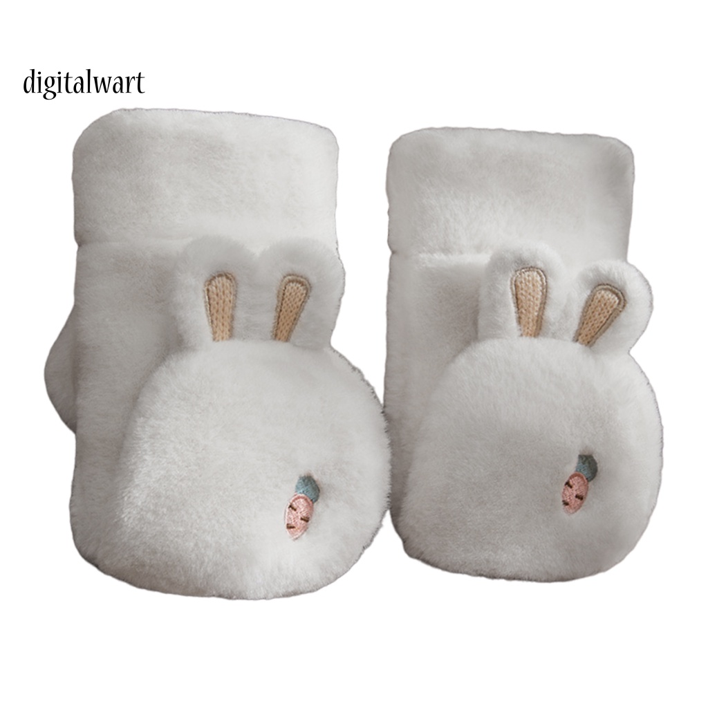 Kỹ Thuật Số| 1 Đôi Găng Tay Mùa Đông Siêu Mềm Thân Thiện Với Da Chống Gió Không Phai Màu Giữ Ấm Mùa Đông Bằng Vải Polyester Dày Hình Tai Thỏ Cho Nữ