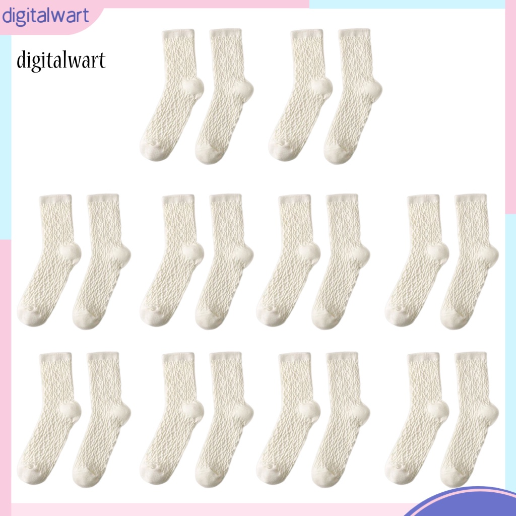 Kỹ Thuật Số| Set 10 Đôi Vớ Bằng Cotton Thoáng Khí Màu Sắc Ngọt Ngào Cho Nữ