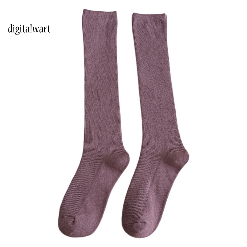 Kỹ Thuật Số| 1 Đôi Vớ Dài Mềm Mại Co Giãn Cao Chống Trượt Màu Trơn Họa Tiết Kẻ Sọc Thời Trang Mùa Đông Cho Nữ