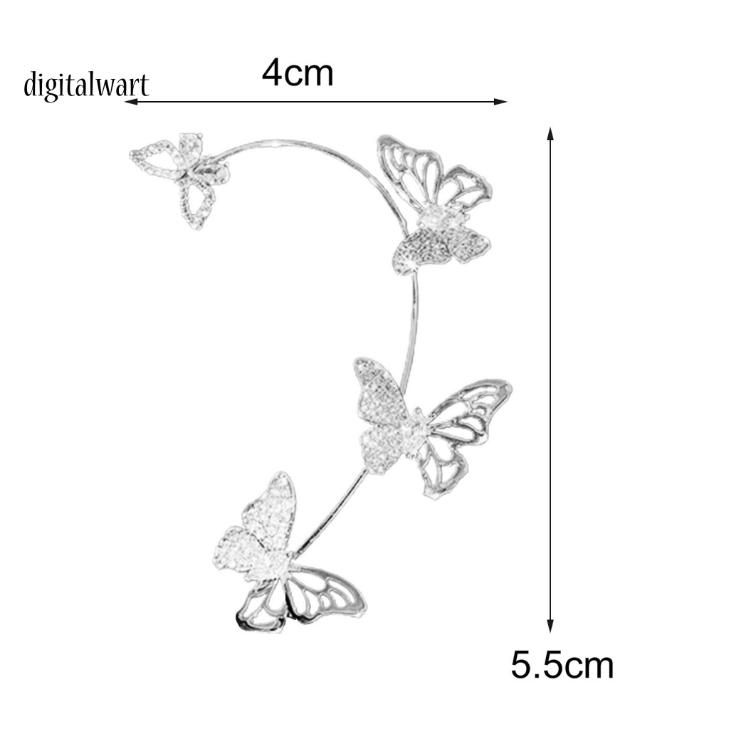 Kỹ Thuật Số| 1 Khuyên Kẹp Vành Tai Hình Bướm Rỗng Không Xỏ Lỗ Phong Cách Hàn Quốc Tinh Tế Dành Cho Tiệc Cưới