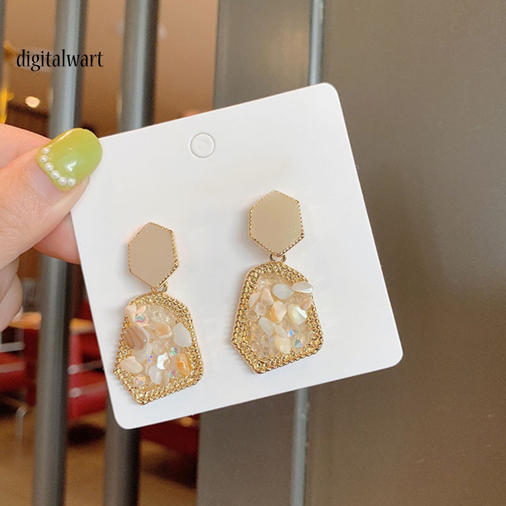 Kỹ Thuật Số| Khuyên Tai Dáng Dài Đính Đá Tự Nhiên Phong Cách Retro Thanh Lịch